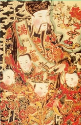 dios-de-la-puerta.jpg - Impresión de la dinastía Qing de un "dios de la puerta" con los dioses de la riqueza y sus seguidores.