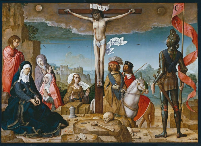 la_crucifixion.jpg - Título: "La crucifixión" Autor: Flandes, Juan de (1509-1518)  Técnica: Oleo - 123 cm x 169 cm Museo Nacional del Prado, España.