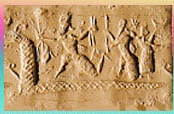 tiamat_marduk.jpg - Relieve asirio de la historia de Tiamat y Marduk, cerca 900 a.C.