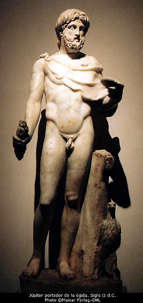 Jupiter.jpg - Título: Júpiter Siglo II d.C. Museo Nacional del Prado. Descripción: "Júpiter portador de la égida. Imagen romana de Júpiter inspirada de una imagen de Zeus del siglo V a.C."