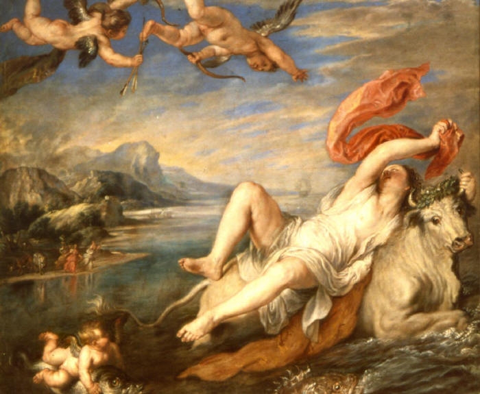 Rapto_de_Europa.jpg - Título: El rapto de Europa. Autor: Rubens, Peter Paul. año: 1628-1629, Óleo sobre lienzo. Museo del Prado, Madrid. Descripción: La princesa fenicia Europa es raptada por Zeus, disfrazado de toro. 