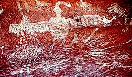 chaman_y_condor.jpg - Chaman y cóndor. Pintura rupestre Argentina.