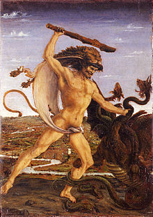 "Hércules y la Hidra",cuadro de Antonio Pollaiuolo, sobre 1475. Galleria degli Uffizi, Florencia